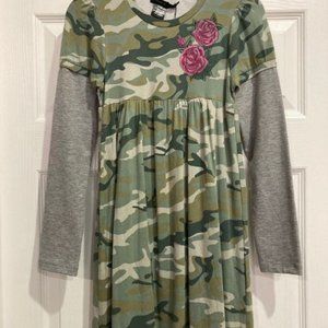 GIRLS FLOWERS by ZOE Army Camo Tofer Dress Sz L